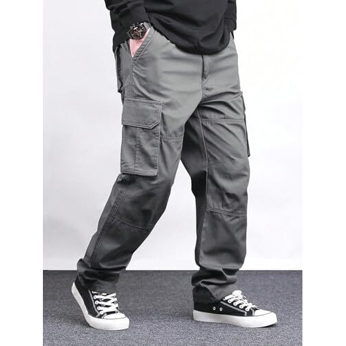 Lymio Men Cargo || Men Cargo Pants || Men Cargo Pants Cotton || Cargos for Men (Cargo-46-49) (in, Alpha, L, Grey)
