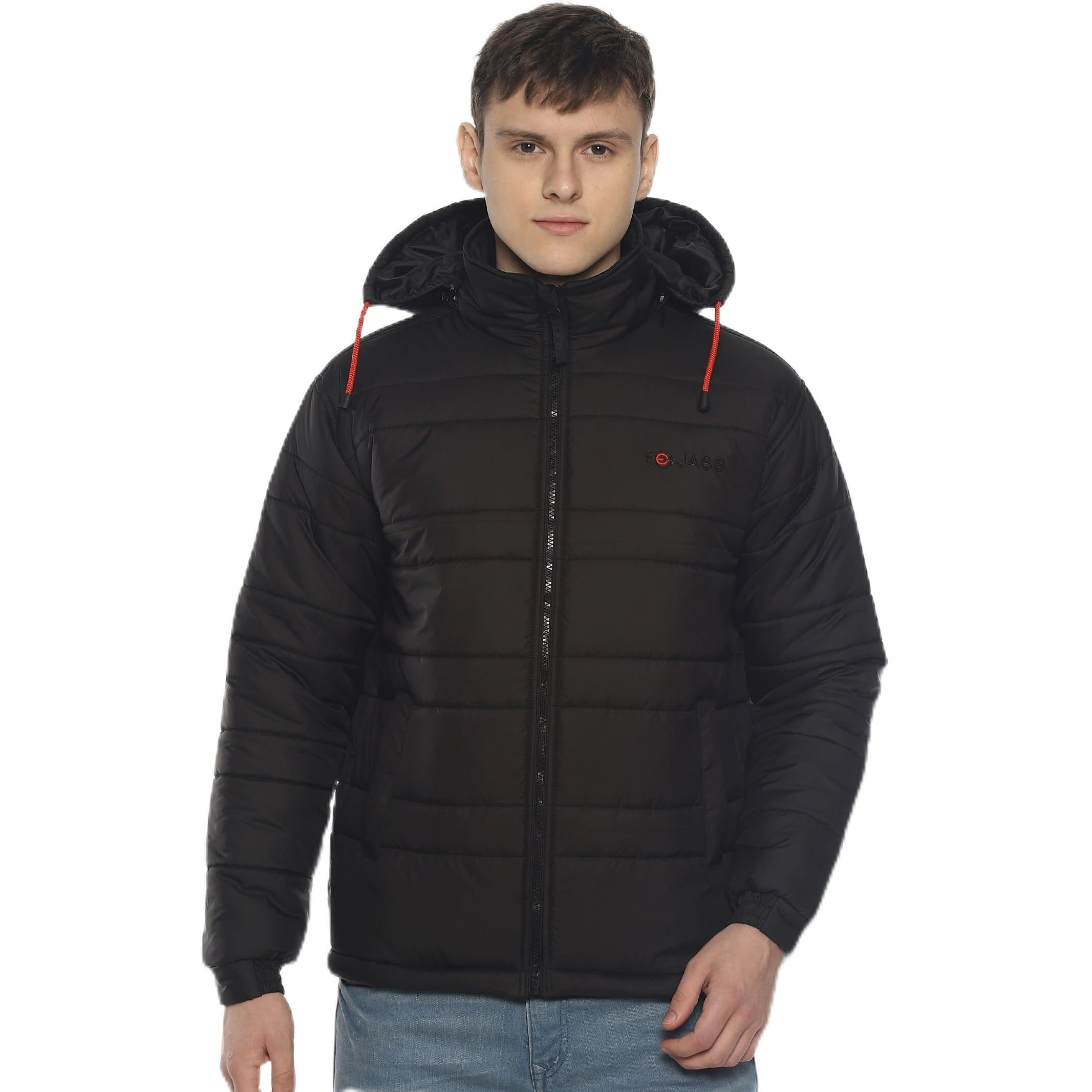 VROJASS Full Sleeve Solid Men's Bomper Jacket (2XL, Black)(VROBJF-BK-XXL)