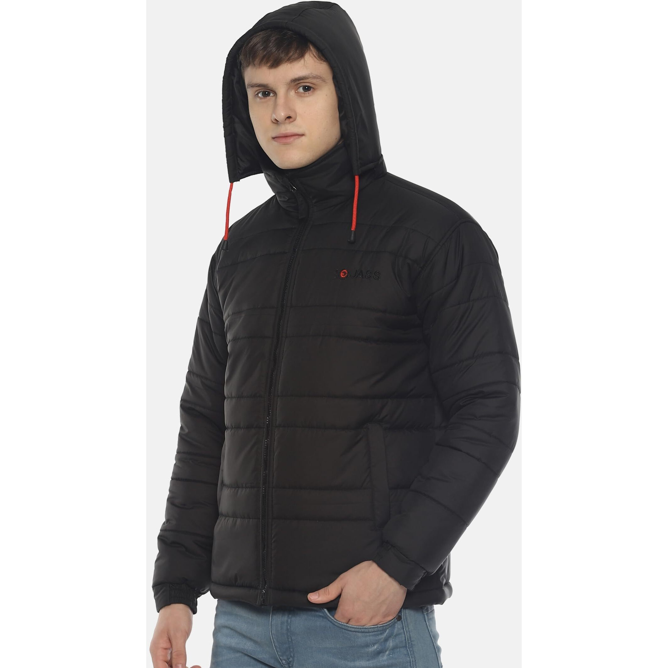 VROJASS Full Sleeve Solid Men's Bomper Jacket (2XL, Black)(VROBJF-BK-XXL)