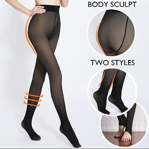 DIGITAL SHOPEE Women Leggings Pants Warm Fleece Lined Black