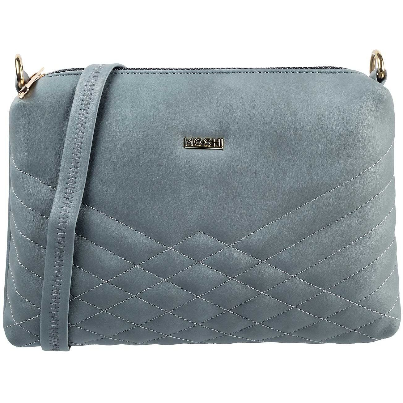 Mochi Women Grey Zip Top Sling Bag (66-7549)