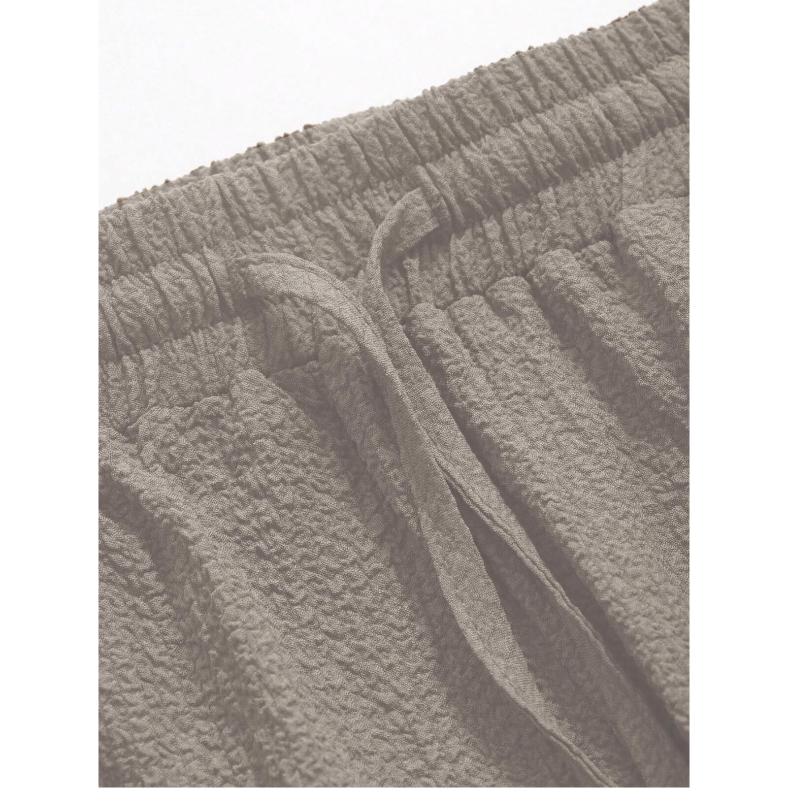 GRECIILOOKS Textured Trousers for Women Oversized Wide Leg Trousers (GL-TR1028-S-BEIGE)
