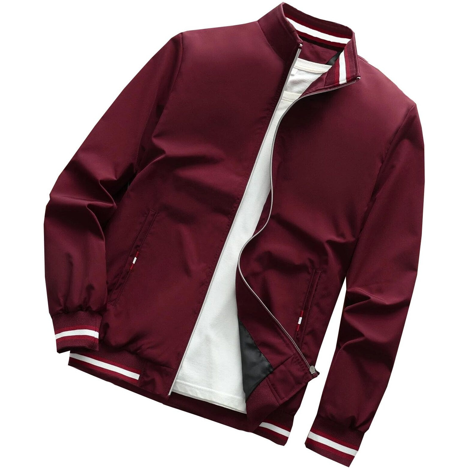 TAGAS Men's Bomber Polyester Short Length Jacket MJ-9090-XXL_Wine
