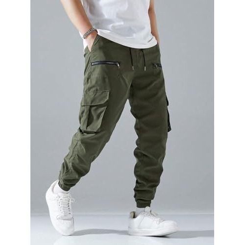 Lymio Men Cargo || Men Cargo Pants || Men Cargo Pants Cotton || Cargos for Men (Cargo-34-Green-2XL)