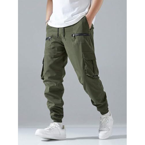 Lymio Men Cargo || Men Cargo Pants || Men Cargo Pants Cotton || Cargos for Men (Cargo-34-Green-2XL)