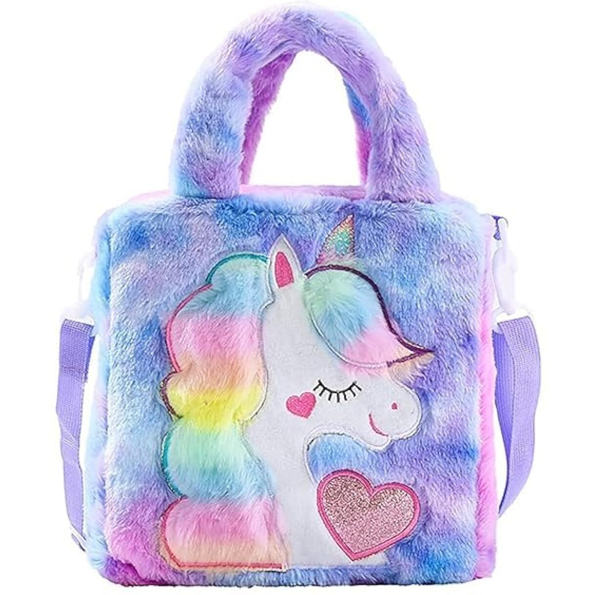 ADISA Unicorn Toddler Bag Princess Cute Crossbody Handbags Gift for Girls (Purple)