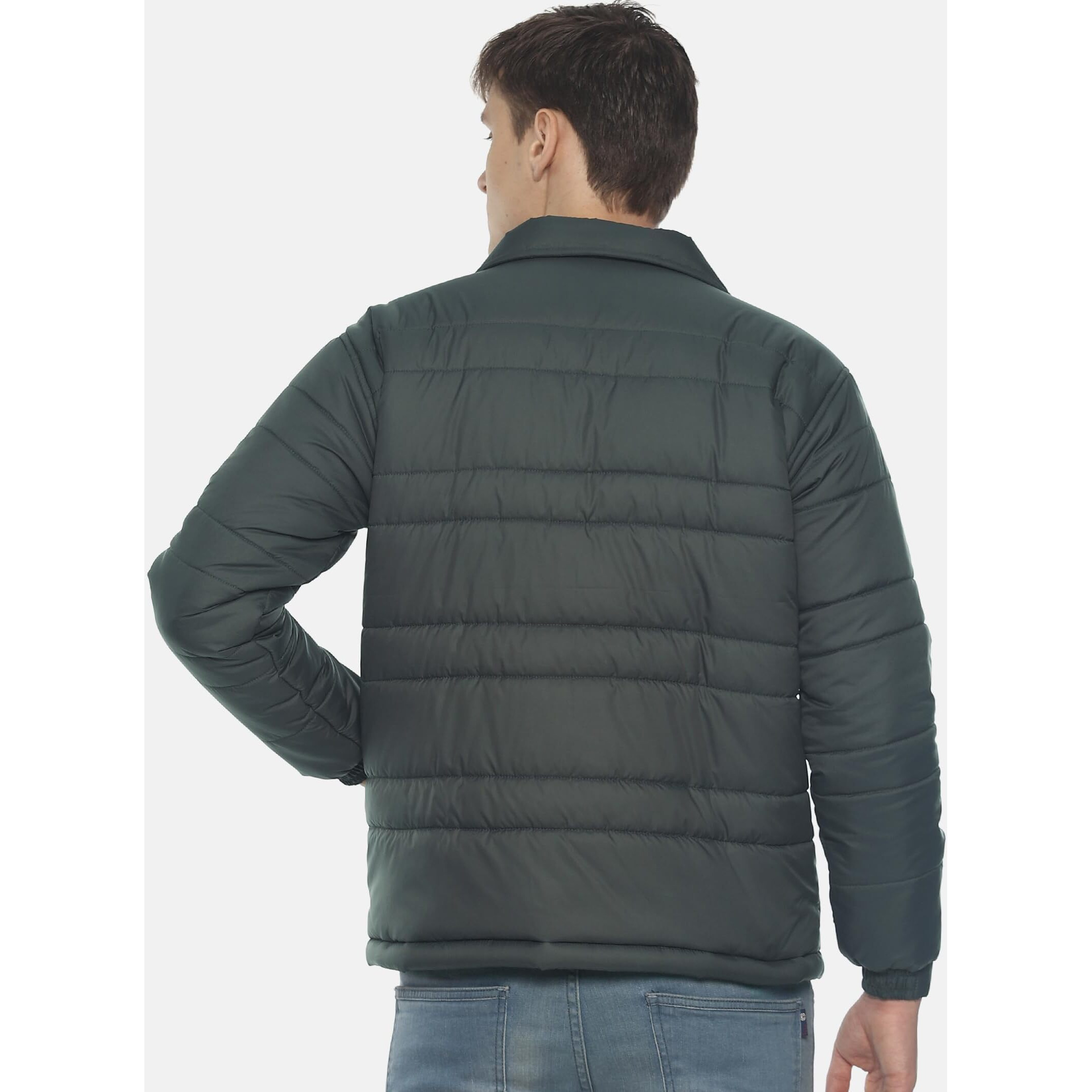 VROJASS Full Sleeve Solid Men's Bomper Jacket (L, Grey)(VROBJF-GM-L)