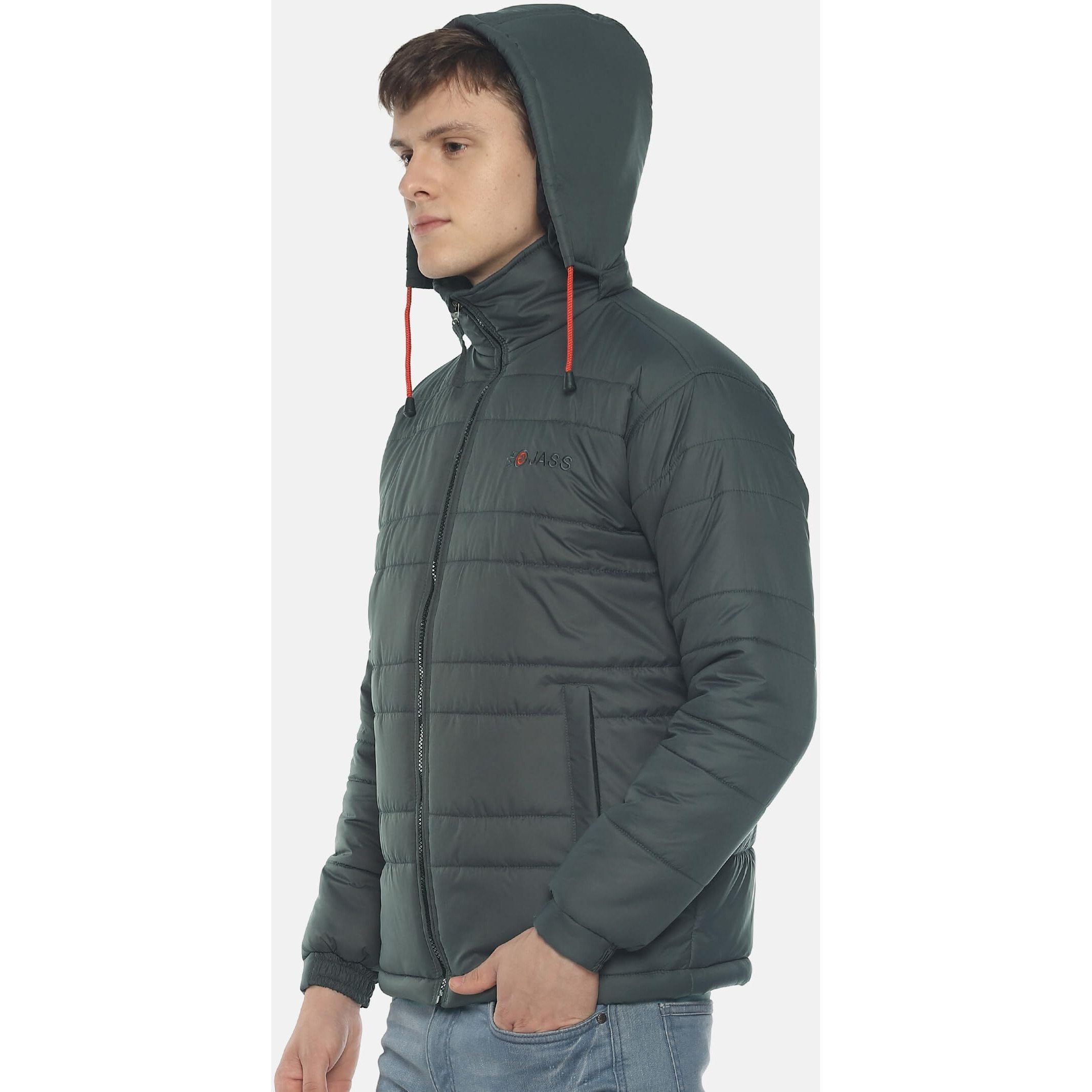 VROJASS Full Sleeve Solid Men's Bomper Jacket (L, Grey)(VROBJF-GM-L)