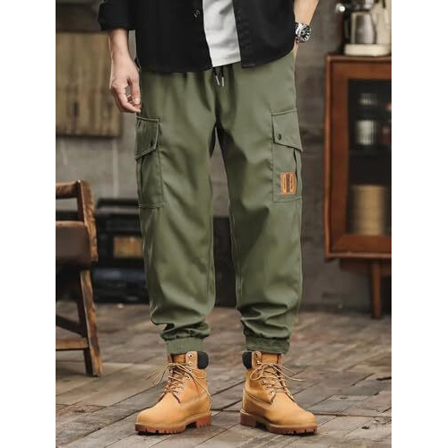 Lymio Men Cargo || Men Cargo Pants || Men Cargo Pants Cotton || Cargos for Men (Cargo-72-Green-XL)