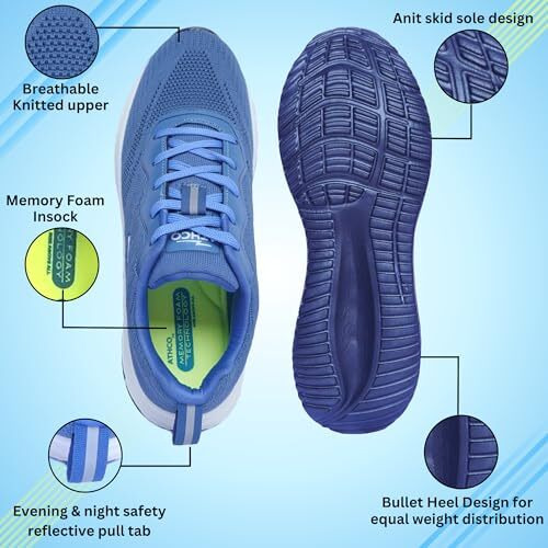 ATHCO Men's Akron Teal Blue Running Shoes_10 UK (ATHST-15)