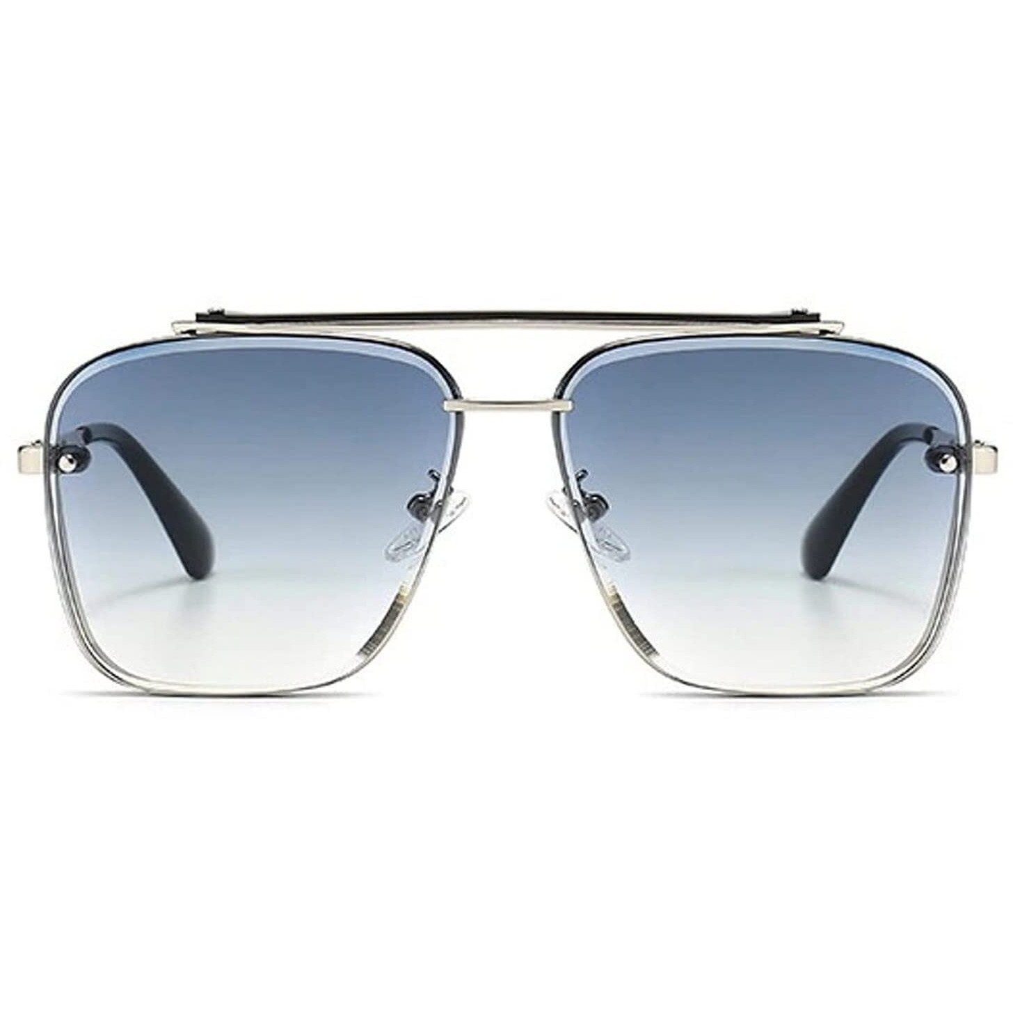 Dervin UV Protected Driving Pilot Gradient Metal Body Square Sunglasses for Men and Women (Blue Gradient) - Pack of 1