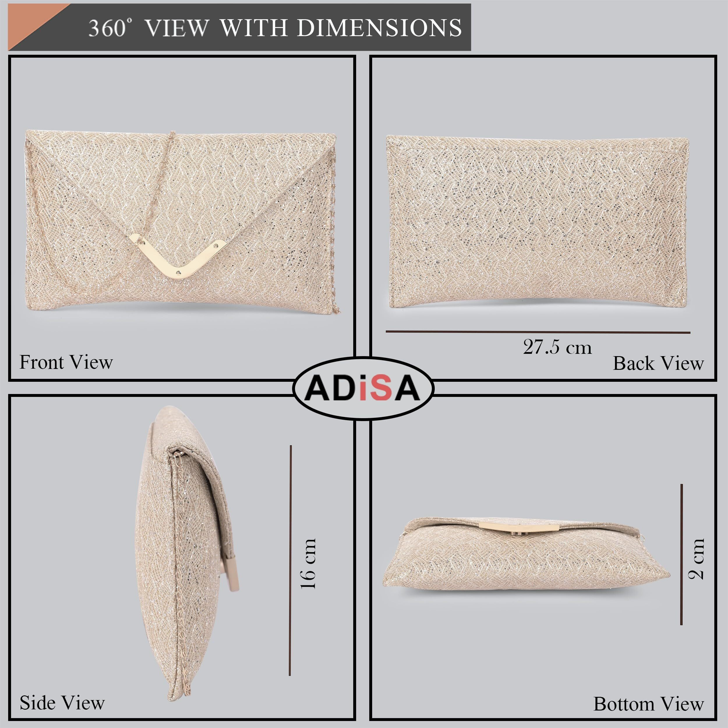 ADISA CL029 women clutch/sling bag (Gold)