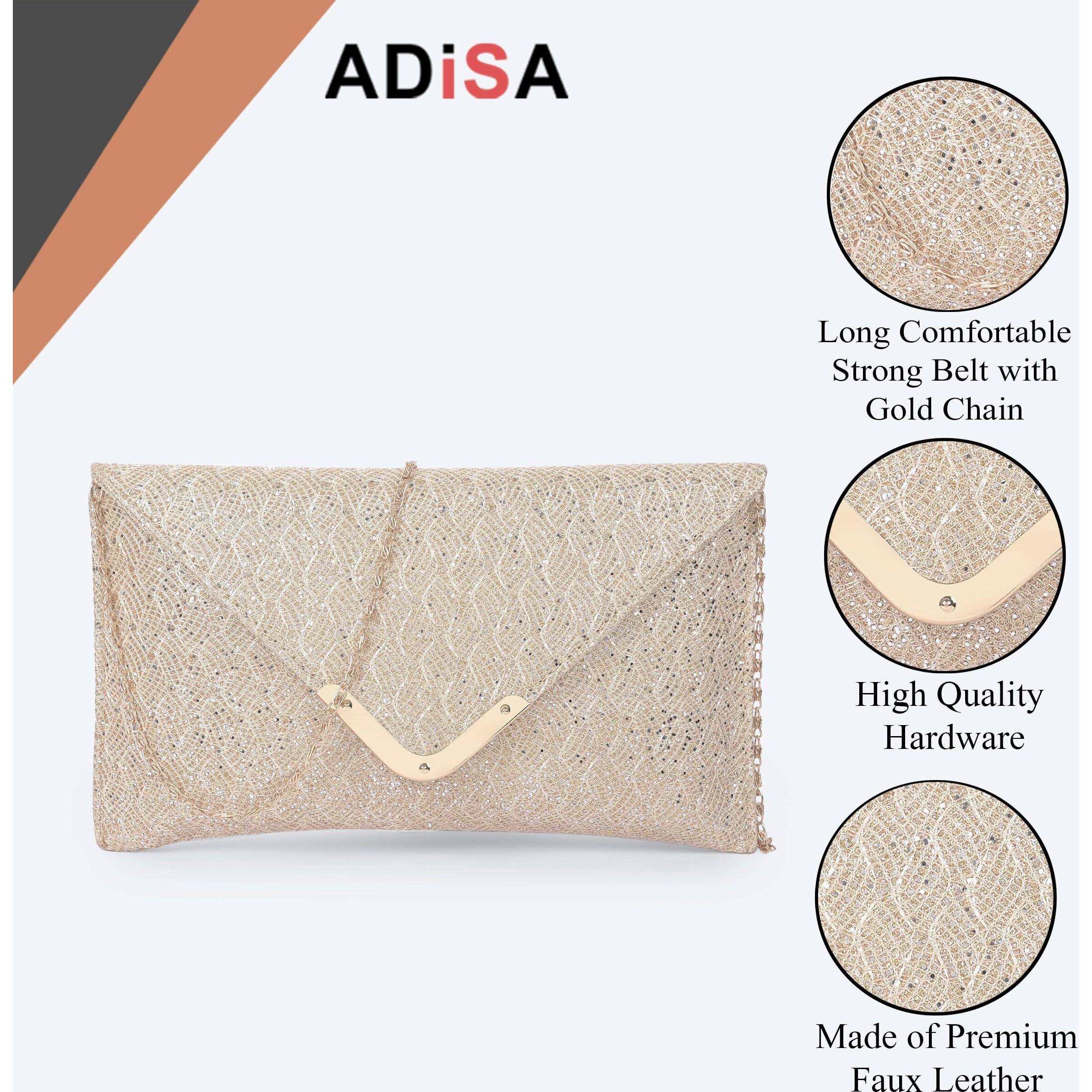 ADISA CL029 women clutch/sling bag (Gold)