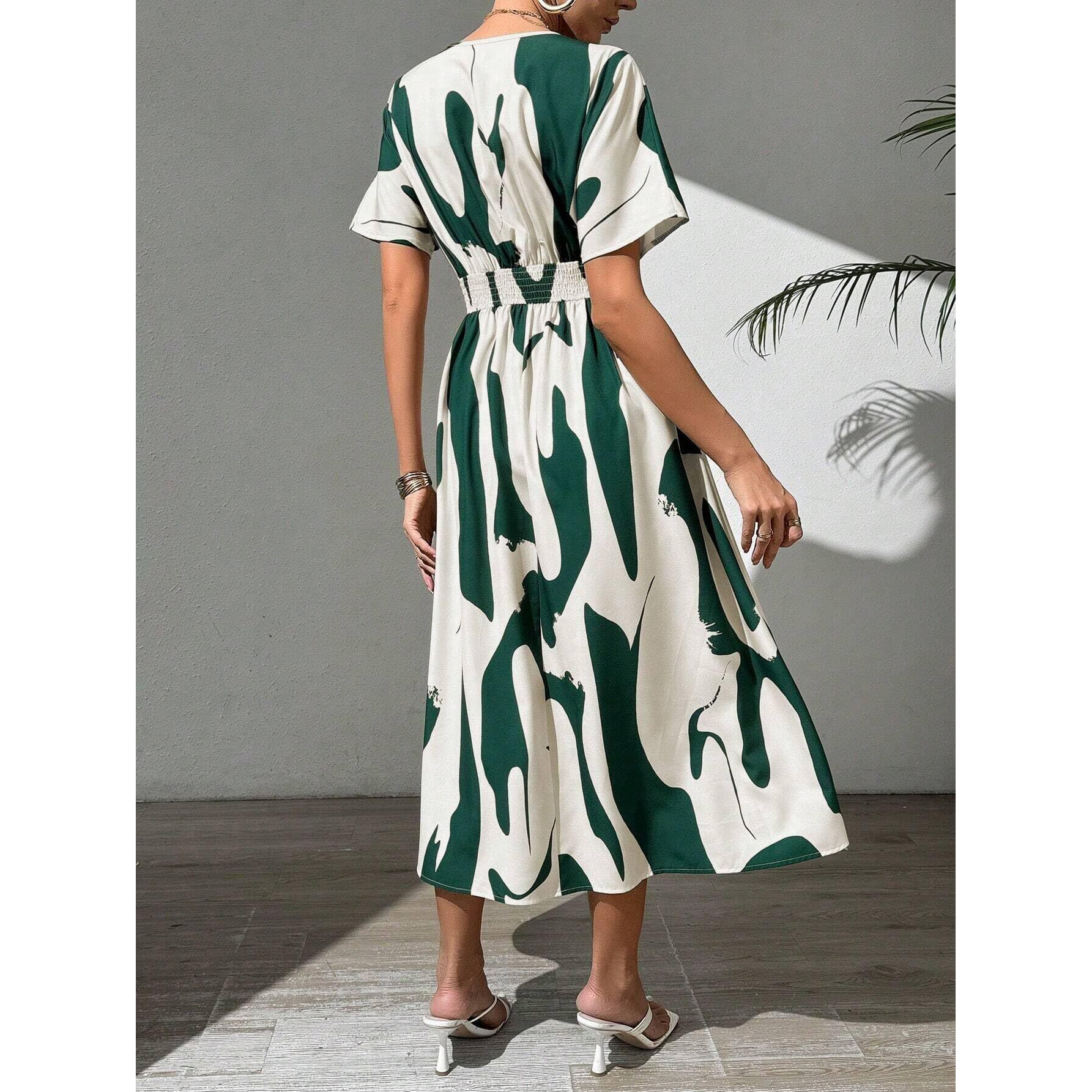 Leriya Fashion Midi Dress For Women | One Piece Dress For Women | Beach Dress For Women (X-Large, Green)