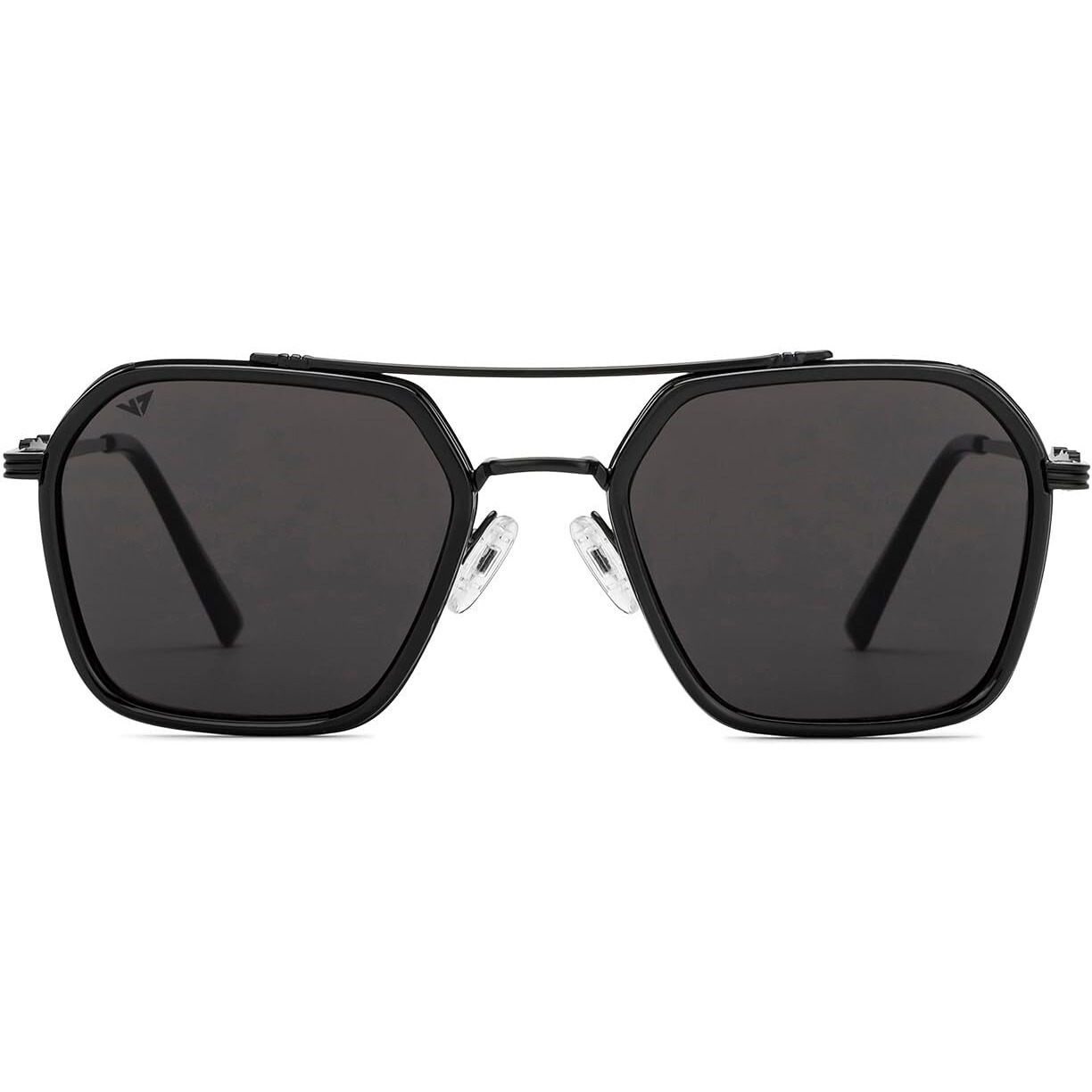 VINCENT CHASE EYEWEAR By Lenskart|Black Grey Full Rim Geometric|Fashion Essentials|Branded Latest And Stylish Sunglasses Hexagonal| 100% Uv Protected|Men & Women|Large|Vc S15801