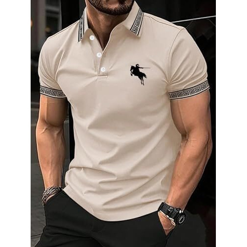 Lymio Men Regular Fit T-Shirt || T-Shirt for Men || Polo T Shirt || T-Shirt (Polo-34-Chiku-XL)