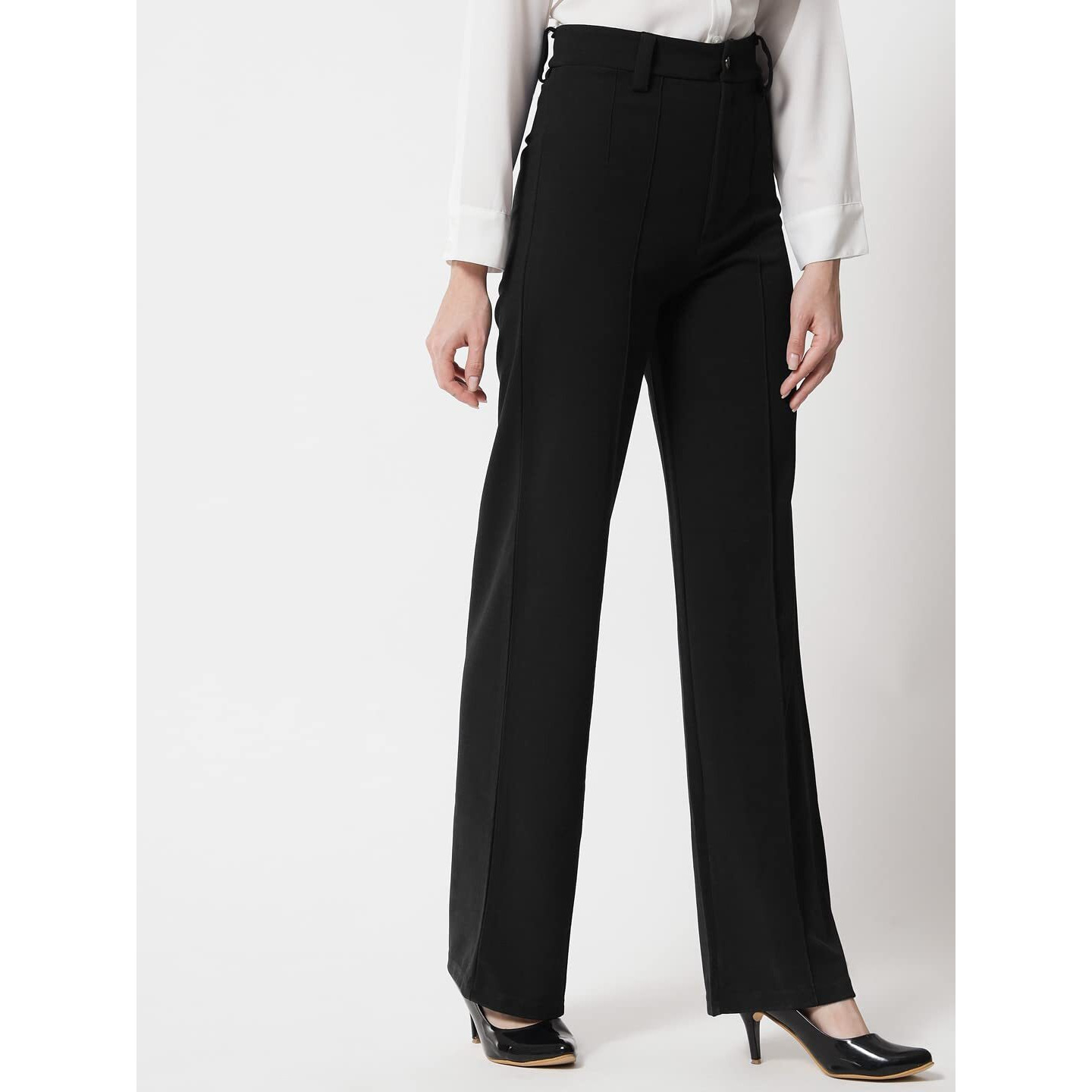 KOTTY Women's Straight Casual Pants (KTTWOMENSPANT151_Black673
