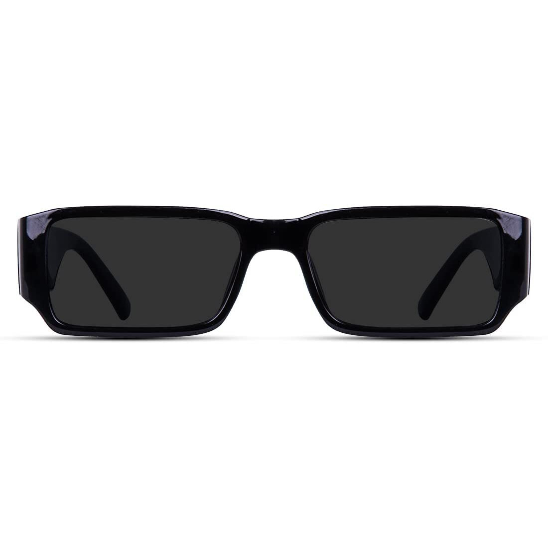 CREATURE MC stan Rectangle Retro Vintage Narrow Unisex Sunglasses Small Narrow Square Sun Glasses (SUN-089-BLK) (BLACK)