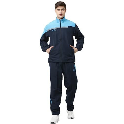 Shiv Naresh Track Suit for Men | Regular Fit | Sports Wear | Moisture Wicking | Navy/Cyan | Style no. 421B