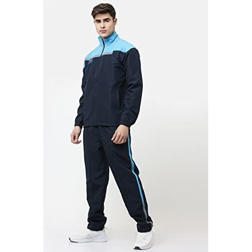 Shiv Naresh Track Suit for Men | Regular Fit | Sports Wear | Moisture Wicking | Navy/Cyan | Style no. 421B