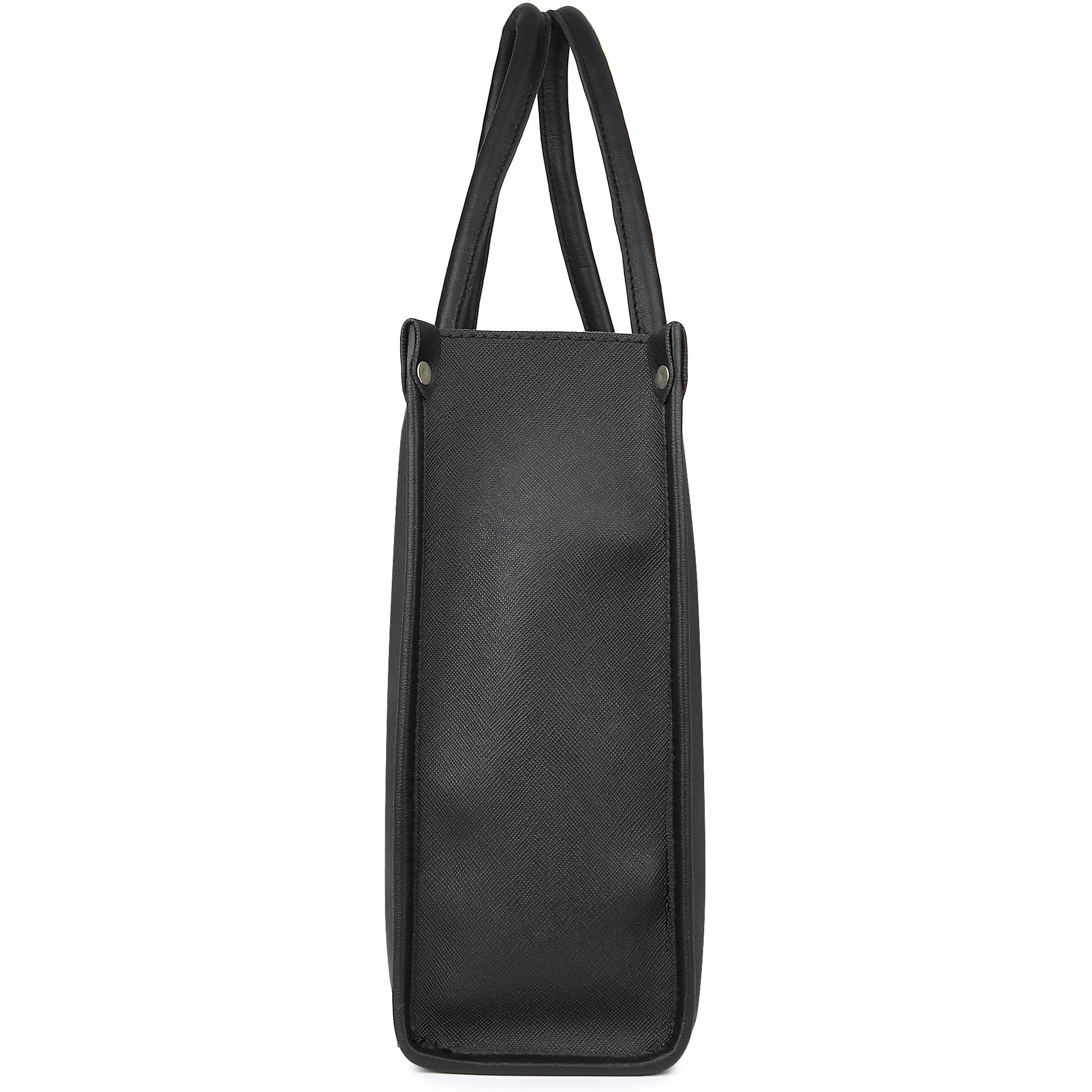 LEGAL BRIBE Women Textured Classic Tote Bag (Black)