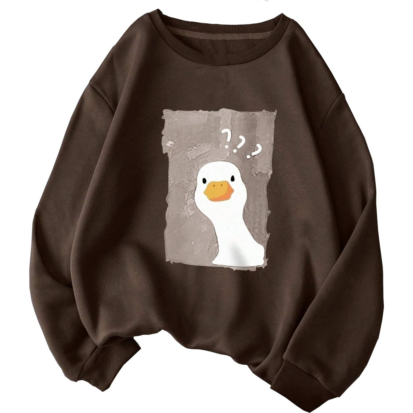 TAGAS Women's Fleece Round Neck Regular Fit Hoodie (WSS-12-SWAN-COFFEE-XXL_Coffee_2XL)
