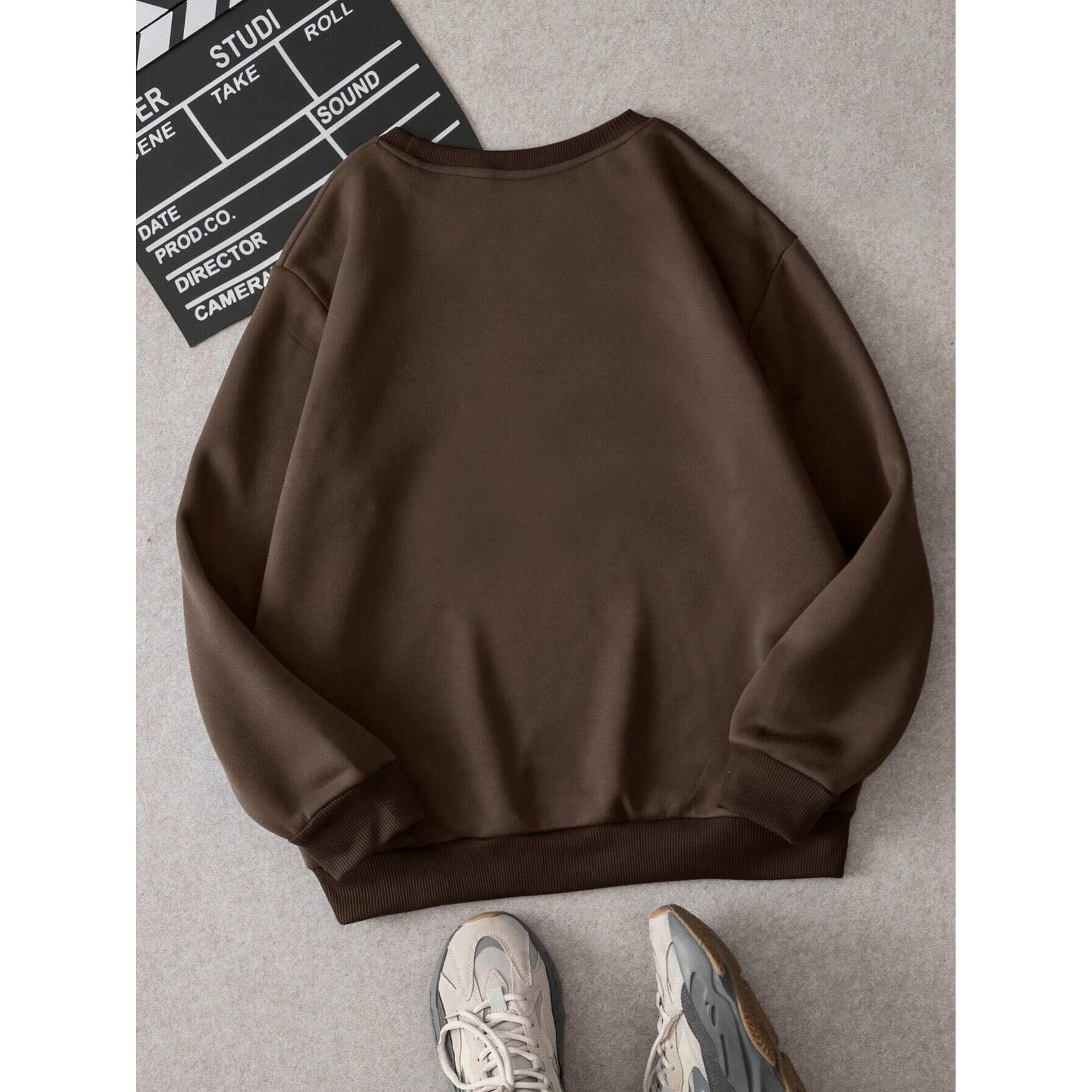 TAGAS Women's Fleece Round Neck Regular Fit Hoodie (WSS-12-SWAN-COFFEE-XXL_Coffee_2XL)