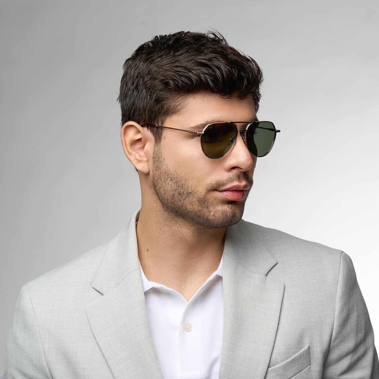 John Jacobs Unisex Adult Aviator Polarization Sunglasses (Gold_ Large)
