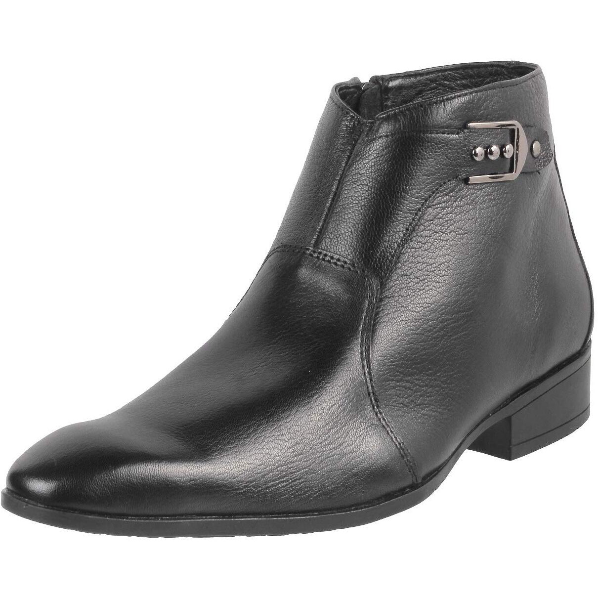 Metro Mens Leather Black Boots (Size (8 UK (42 EU))