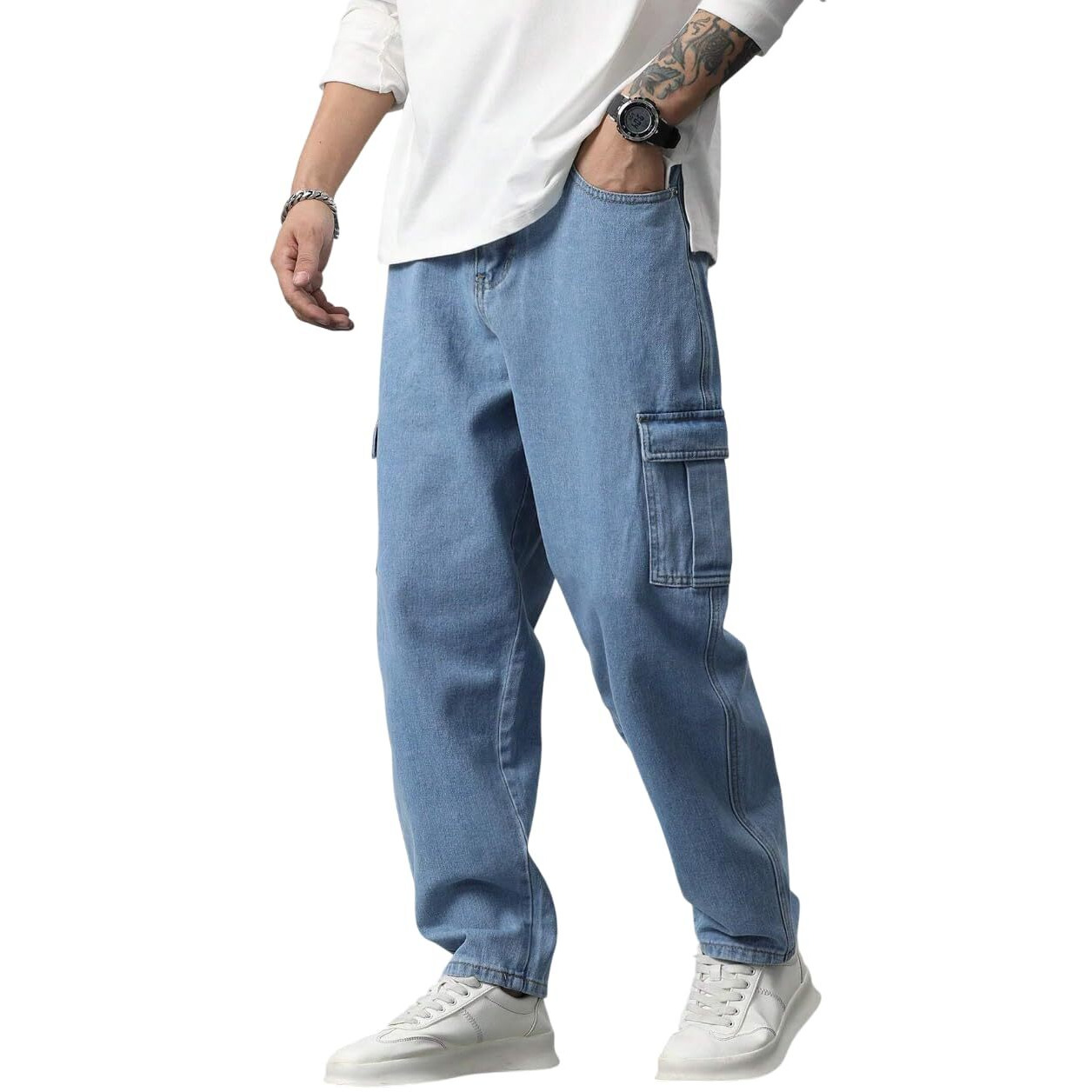 TAGAS Men's Loose Jeans (MDJ-3-BLUE-30_Blue_38)