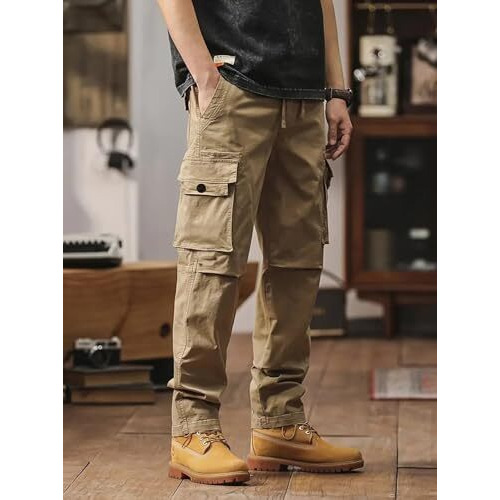 Lymio Men Cargo || Men Cargo Pants || Men Cargo Pants Cotton || Cargos for Men (Cargo-54-57) (in, Alpha, L, Khakhi)
