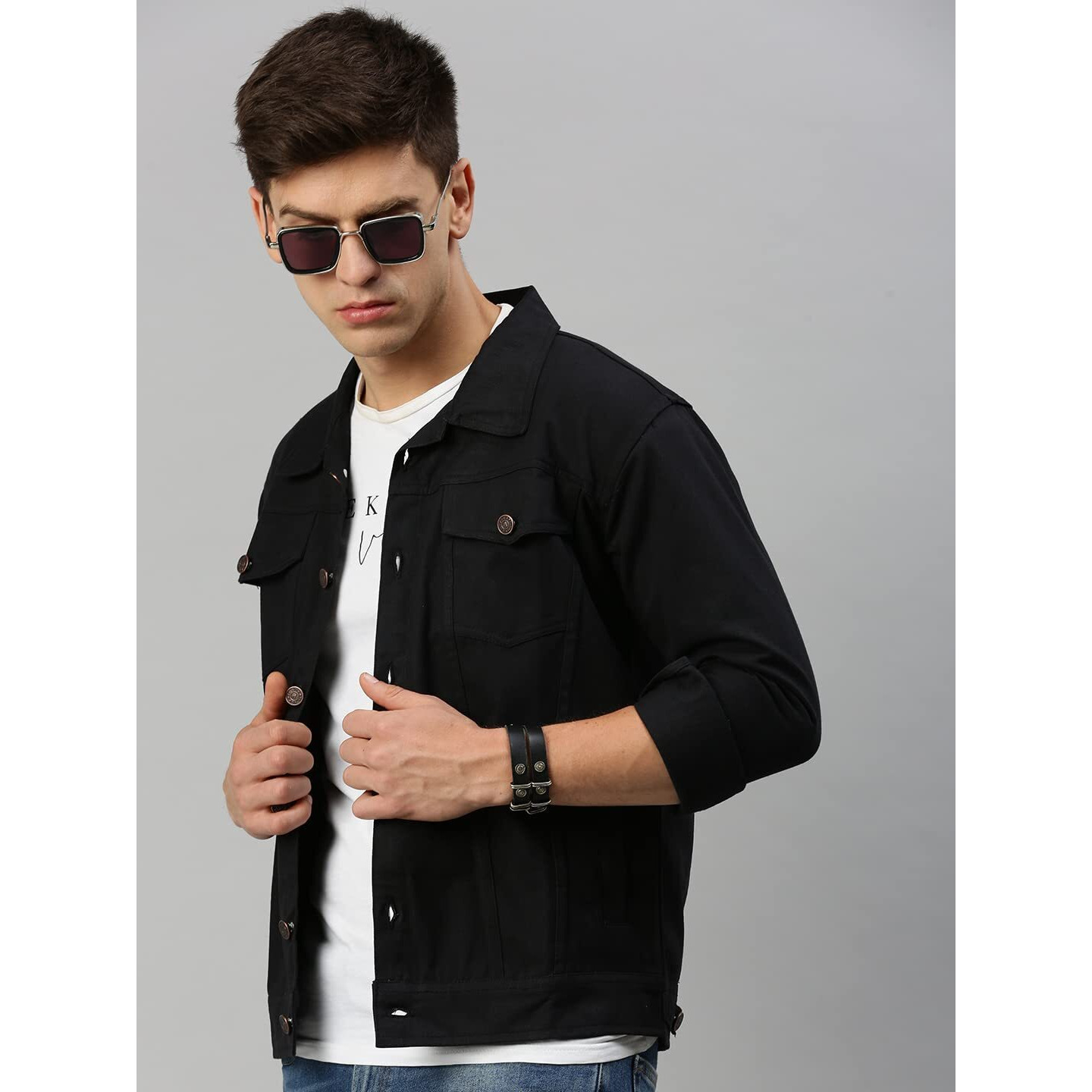 VOXATI Men's Denim Jacket kjt204xy-m_Black_M