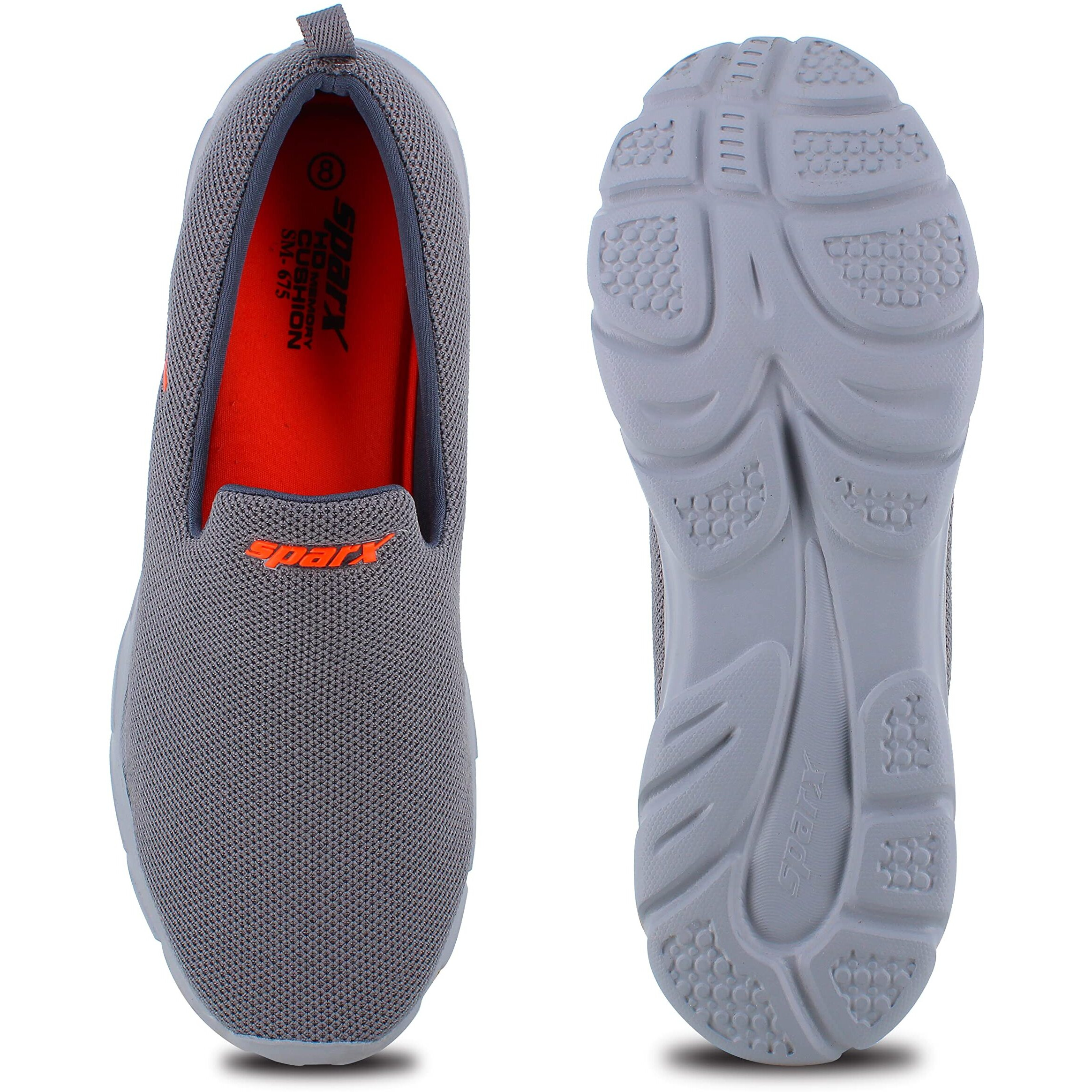 SPARX Mens SM 675 | Enhanced Durability & Soft Cushion | Grey Running Shoe - 8 UK (SM 675)