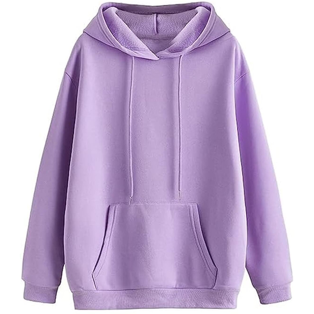 JUNEBERRY Women Sweatshirt with Hoodies, Fleece Material Full Sleeves Jumper Women Winter Wear, Hooded Neck Regular Fit Long Sleeve Womens Sweatshirt, Winter Wear for Women Lilac