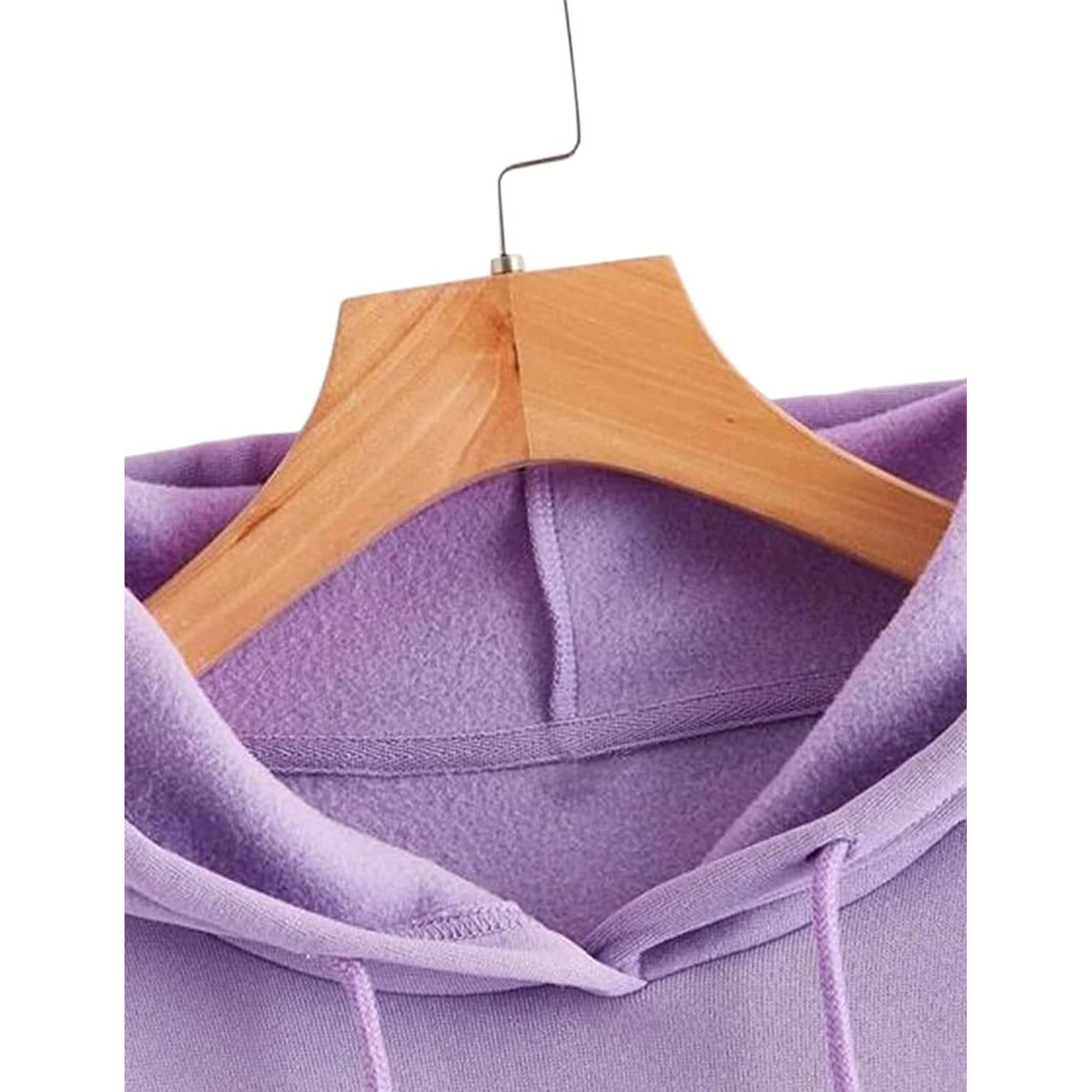 JUNEBERRY Women Sweatshirt with Hoodies, Fleece Material Full Sleeves Jumper Women Winter Wear, Hooded Neck Regular Fit Long Sleeve Womens Sweatshirt, Winter Wear for Women Lilac