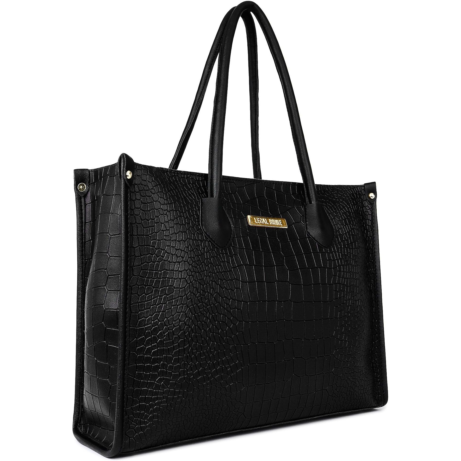 LEGAL BRIBE Women Crock Style Classic Tote Bag (Black)