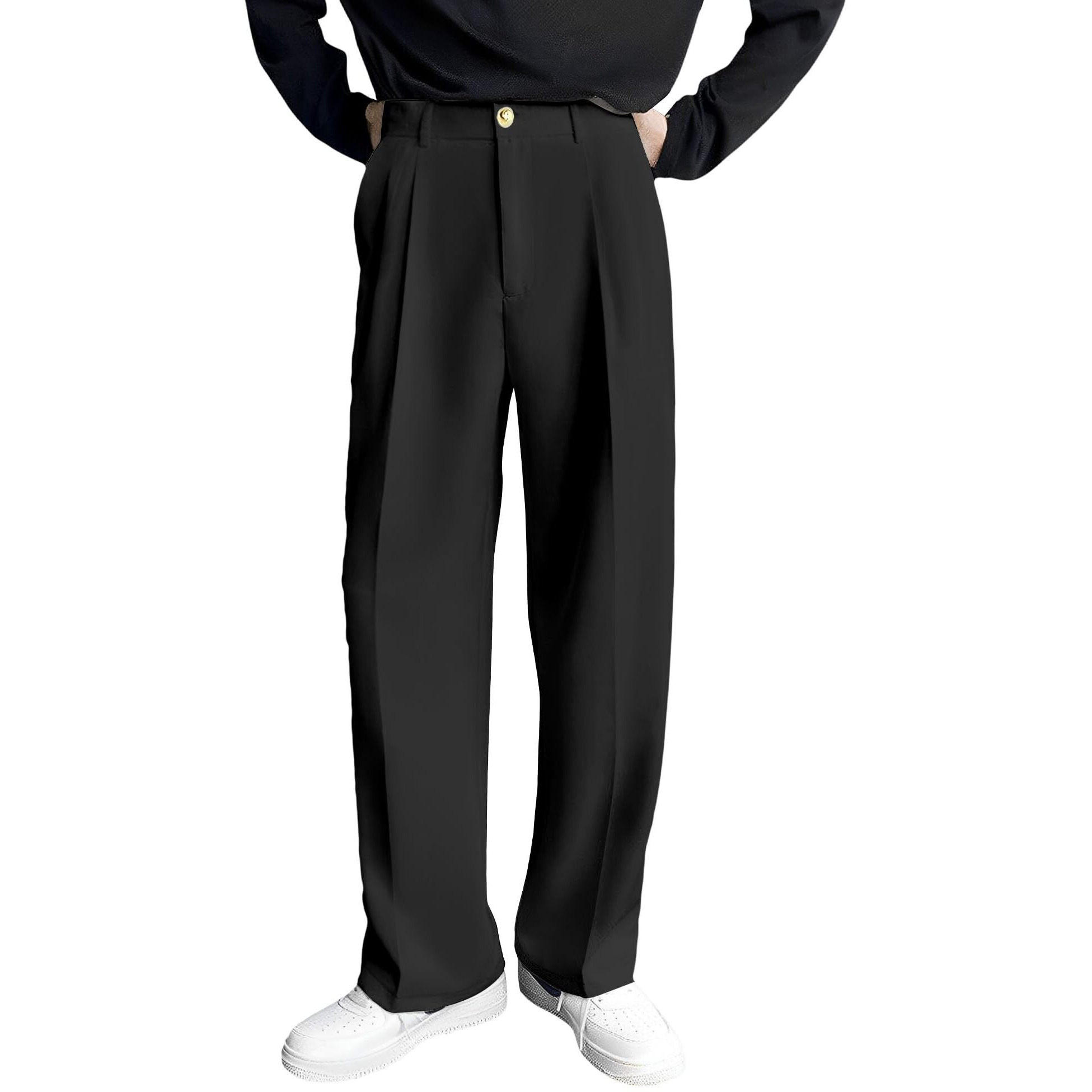 FTX Men Loose Fit Black Formal Trouser (542_1)_30
