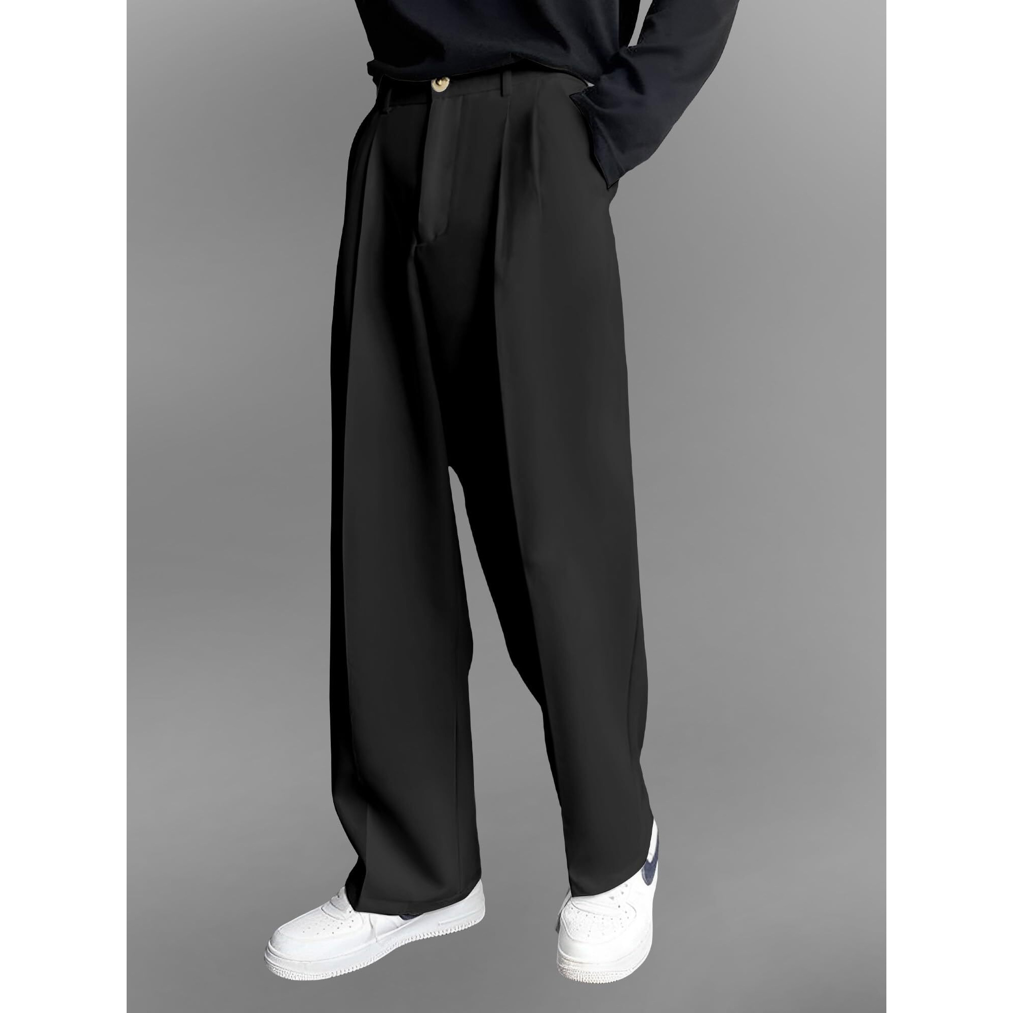 FTX Men Loose Fit Black Formal Trouser (542_1)_30