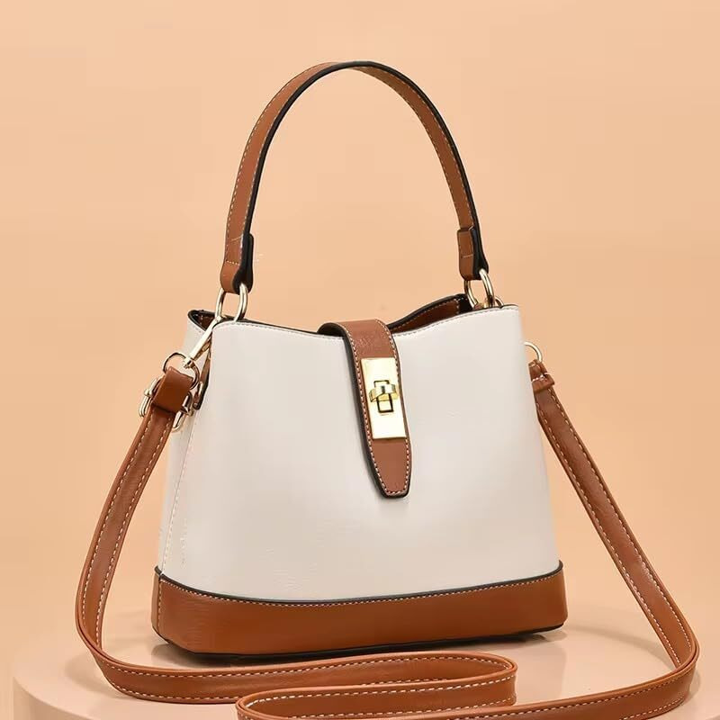 ADISA Women's Girls Bucket Cross Body Bag with Sling (SL5139-Off White)