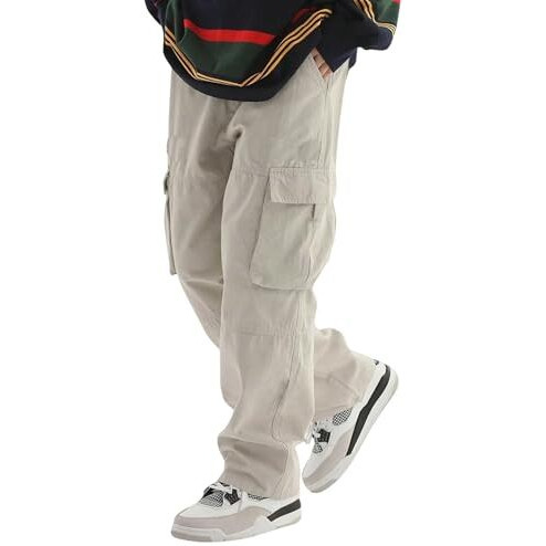 Lymio Men Cargo || Men Cargo Pants || Men Cargo Pants Cotton || Cargos for Men (Cargo-50-53) (in, Alpha, XL, Apricot)