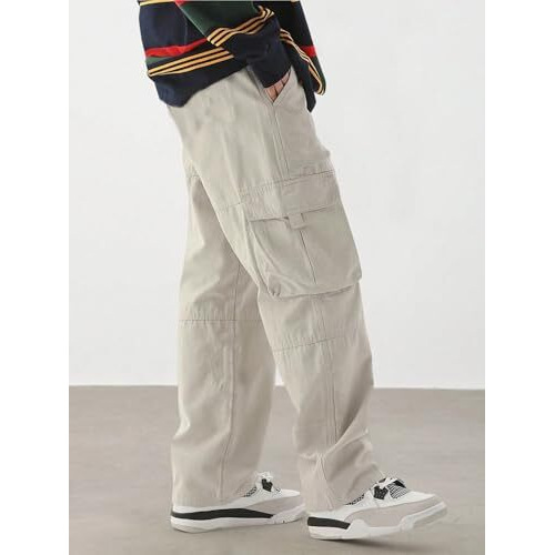 Lymio Men Cargo || Men Cargo Pants || Men Cargo Pants Cotton || Cargos for Men (Cargo-50-53) (in, Alpha, XL, Apricot)
