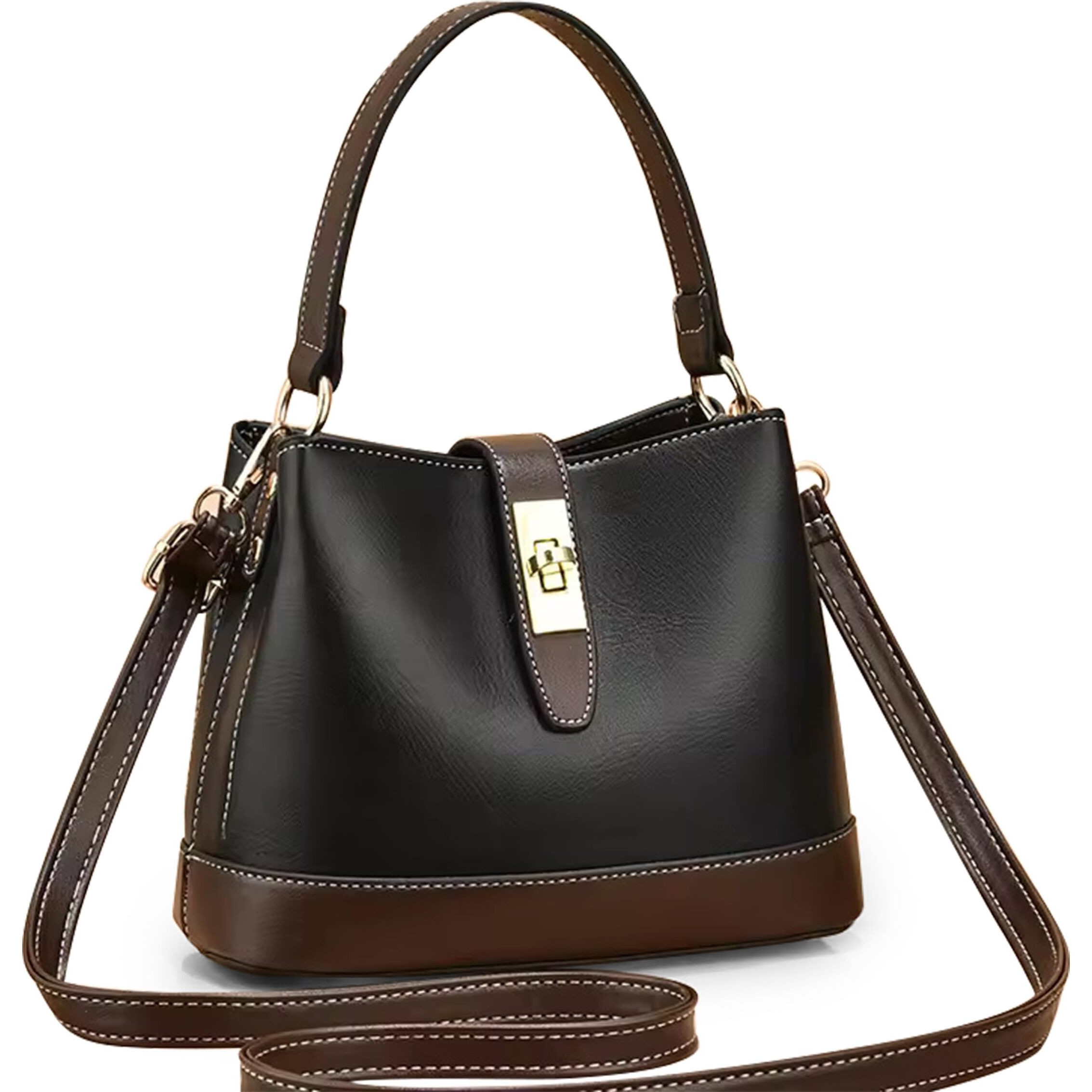 ADISA Women's Girls Bucket Cross Body Bag with Sling (SL5139_Black)