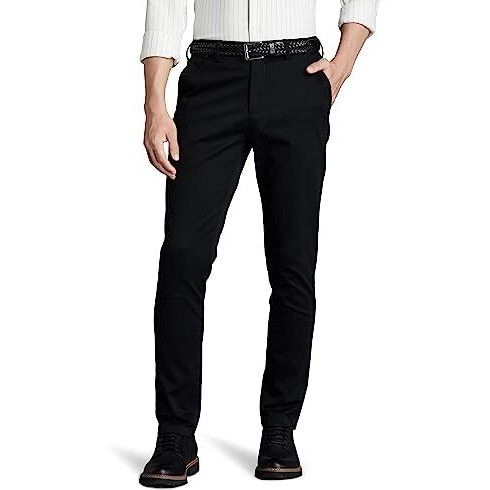 Symbol Premium Men's Flexi Waist Casual Pants | Stretchable Chinos | Stylish Office Fashion Trousers (Available in Slim Fit & Regular Fit) (Black_34)