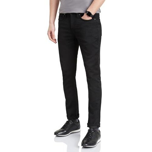 Symbol Premium Men's Slim Fit Stretchable Jeans | Casual Denim | Cotton Stretch | Fashion Shades of Black & Blue (Available in Plus Size) (Black_34)