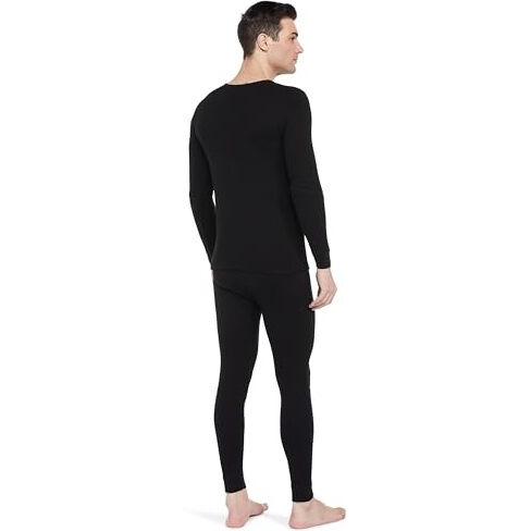 Amazon Brand - Symbol Men's Thermal Set (Top & Bottom)_SYM-M-A24-TH-SET-1003_Black_XL