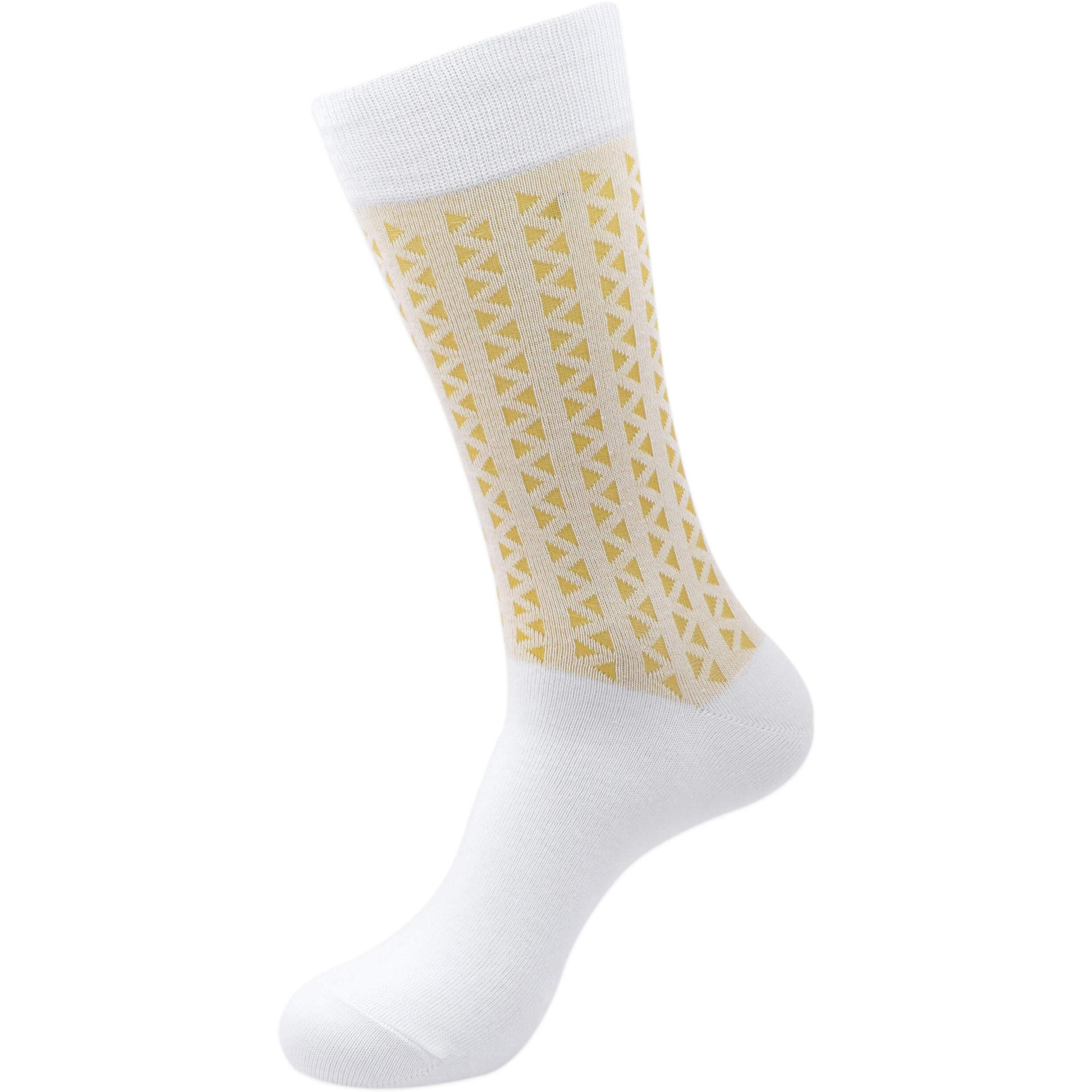 BALENZIA Men's Formal Crew/Calf Length Socks made with cotton & spandex (Multicolor)(Free Size) - Pack of 6