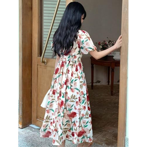 GRECIILOOKS Rayon Fit and Flare Below The Knee One Piece Maxi Bodycon Dresses Midi Dress for Women (GL-WD1208_Beige_S)