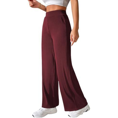 GRECIILOOKS Regular Fit Trouser for Women (Gl-Tr953-M-Burgundy), Medium