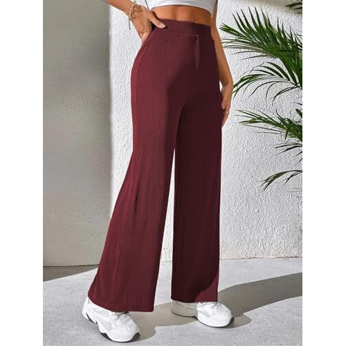 GRECIILOOKS Regular Fit Trouser for Women (Gl-Tr953-M-Burgundy), Medium