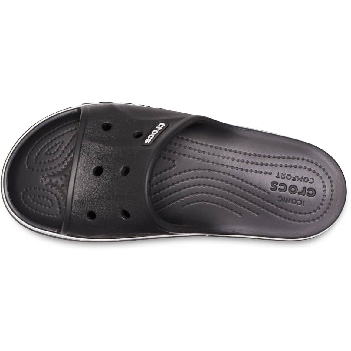 crocs unisex-adult Bayaband Slide BLACK/WHITE Slide Sandal - 7 UK Men/ 8 UK Women (M8W10) (205392-066)